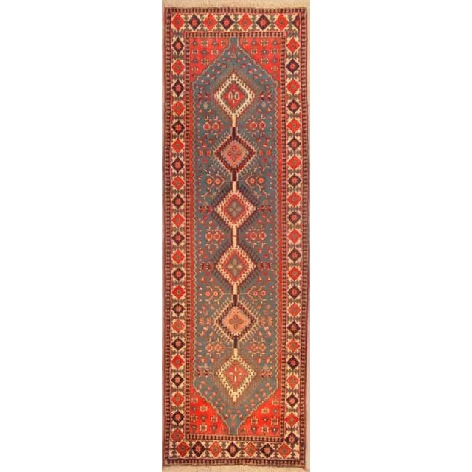 One Of The Kind Persian Yalameh Rug 9'9" x 2'11"